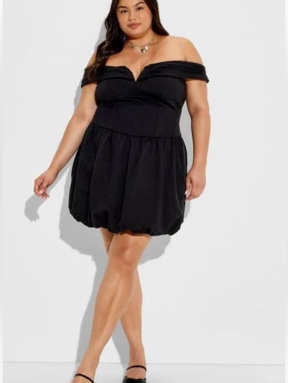 Wild Fable Women's Short Sleeve Plunge Bubble Mini A-Line Dress